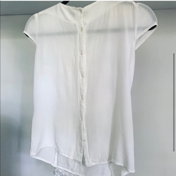 Zara Silky Short Sleeve Embroidered Blouse - Picture 2 of 5